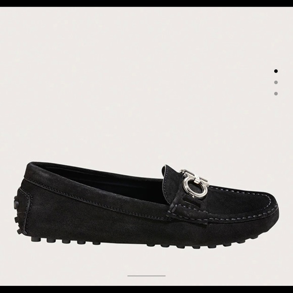 Ferragamo black suede womens mocassis - Picture 2 of 3